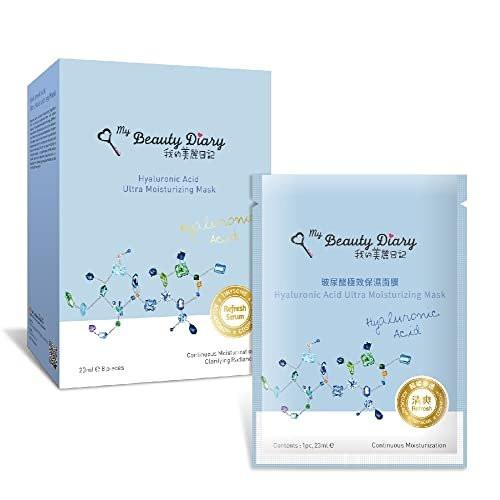 My Beauty Diary – Hyaluronsäure Ultra Feuchtigkeitsspendende Gesichtsmaske, 8er Pack