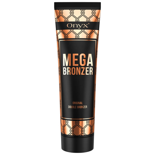 Onyx Mega Bronzer Indoor Tanning Lotion für Sonnenbänke – Weißer Bronzer mit Anti-Orange-Formel – DHA & Erythrulose-Bronzing-Blend – Feuchtigkeitsspendende Formel für gleichmäßige Farbe – 5,07 fl oz