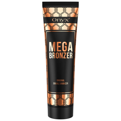 Onyx Mega Bronzer Indoor Tanning Lotion für Sonnenbänke – Weißer Bronzer mit Anti-Orange-Formel – DHA & Erythrulose-Bronzing-Blend – Feuchtigkeitsspendende Formel für gleichmäßige Farbe – 5,07 fl oz