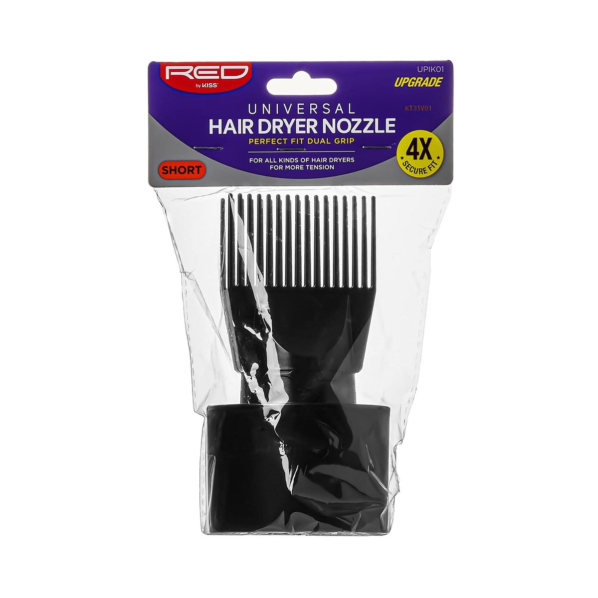 RED by KISS Universal Haartrockner-Düse Perfect Fit Dual Grip Kurz UPIK01 - Passend für die meisten Haartrockner
