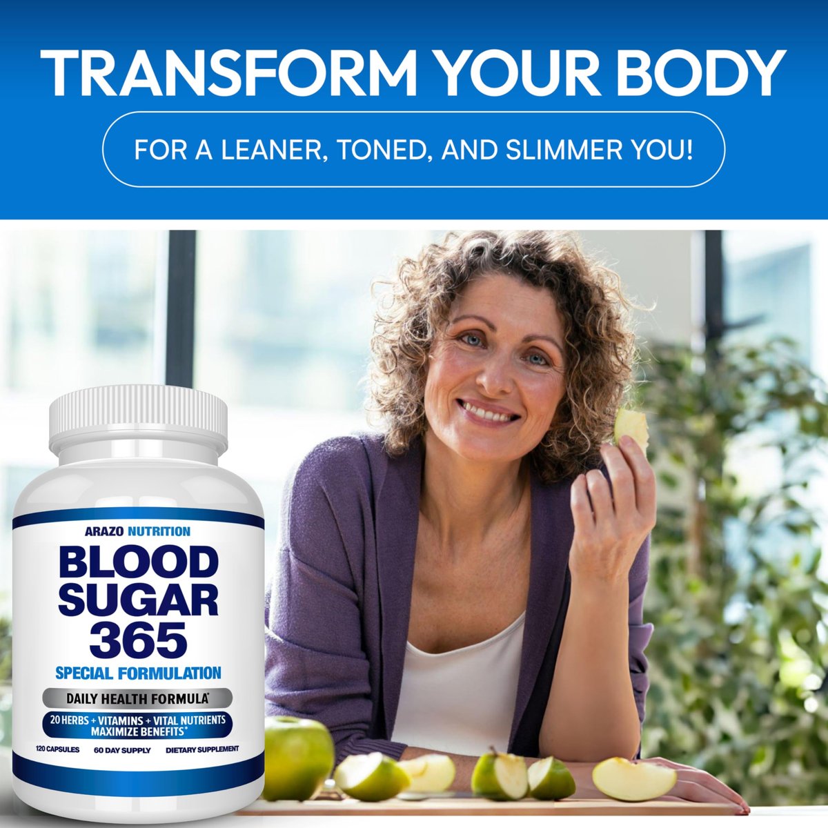 Arazo Nutrition Blood Sugar 365 – Nahrungsergänzungsmittel zur Unterstützung eines gesunden Energiehaushalts – 120 pflanzliche Kapseln – 60-Tage-Vorrat