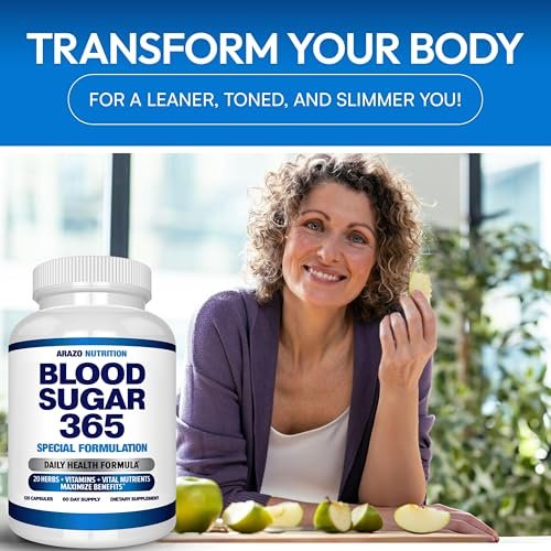 Arazo Nutrition Blood Sugar 365 – Nahrungsergänzungsmittel zur Unterstützung eines gesunden Energiehaushalts – 120 pflanzliche Kapseln – 60-Tage-Vorrat