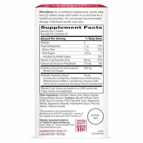 21st Century Cranberry Plus Probiotische Tabletten, 60 Stück