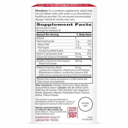 21st Century Cranberry Plus Probiotische Tabletten, 60 Stück