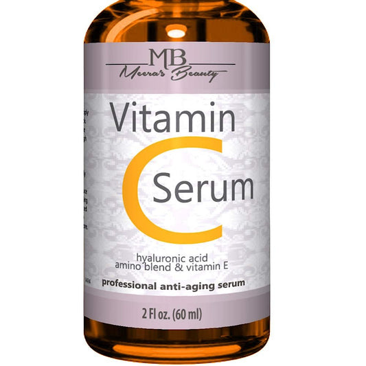 Doppelte Größe (60 ml) Reines Vitamin C Serum für das Gesicht mit Hyaluronsäure – Anti-Falten, Anti-Aging, dunkle Augenringe, Altersflecken, Porenreiniger, Aknenarben, organische vegane Inhaltsstoffe