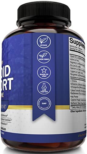 NutriFlair Thyroid Support Complex, 120 Kapseln – mit Jod, schwarzem Pfeffer, Ashwagandha, Vitamin B12 – Schilddrüsenpräparat für Frauen und Männer