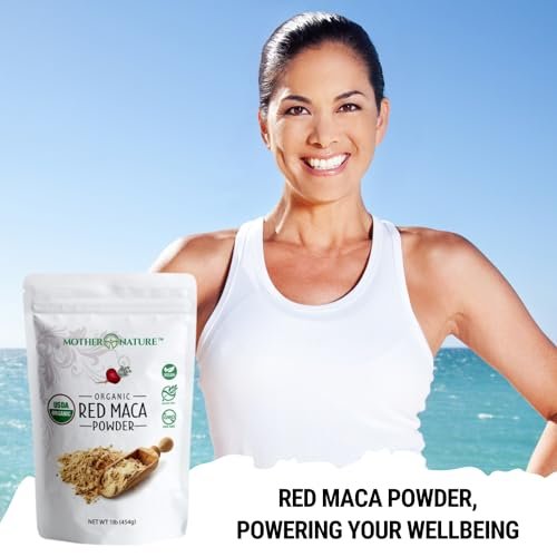 Rote Maca-Wurzelpulver, 454 g – Bio, roh, peruanisches Superfood für Frauen, USDA-zertifiziert, nicht gentechnisch verändert, vegan – Unterstützt Energie, Stimmung und Hormonhaushalt – glutenfrei