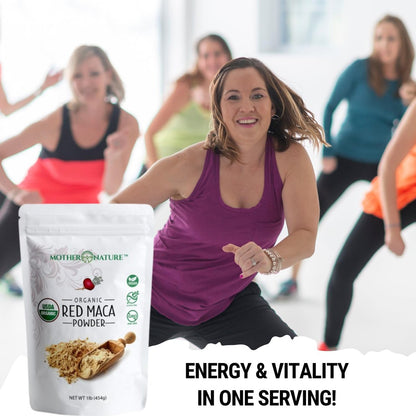 Rote Maca-Wurzelpulver, 454 g – Bio, roh, peruanisches Superfood für Frauen, USDA-zertifiziert, nicht gentechnisch verändert, vegan – Unterstützt Energie, Stimmung und Hormonhaushalt – glutenfrei
