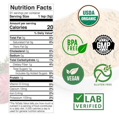Rote Maca-Wurzelpulver, 454 g – Bio, roh, peruanisches Superfood für Frauen, USDA-zertifiziert, nicht gentechnisch verändert, vegan – Unterstützt Energie, Stimmung und Hormonhaushalt – glutenfrei