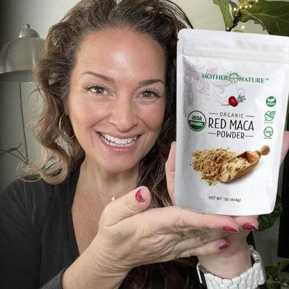 Rote Maca-Wurzelpulver, 454 g – Bio, roh, peruanisches Superfood für Frauen, USDA-zertifiziert, nicht gentechnisch verändert, vegan – Unterstützt Energie, Stimmung und Hormonhaushalt – glutenfrei
