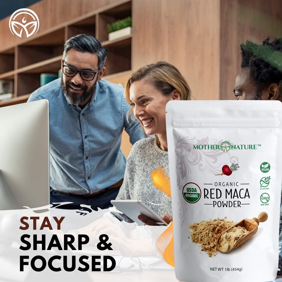 Rote Maca-Wurzelpulver, 454 g – Bio, roh, peruanisches Superfood für Frauen, USDA-zertifiziert, nicht gentechnisch verändert, vegan – Unterstützt Energie, Stimmung und Hormonhaushalt – glutenfrei