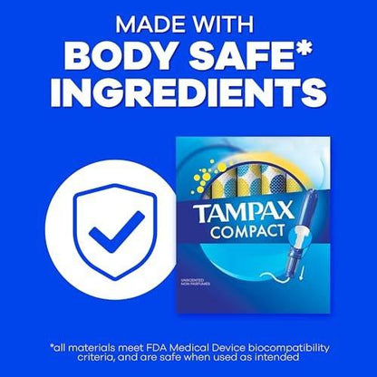Tampax Compact Pearl Tampons Multipack mit LeakGuard-Braid & ausziehbarer Applikator, Regular/Super, 30 Stück
