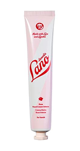 Lanolips Handcreme mit Rosenöl, Sheabutter und Vitamin E – Feuchtigkeitscreme für trockene, rissige Hände und Nagelhaut – 50 ml