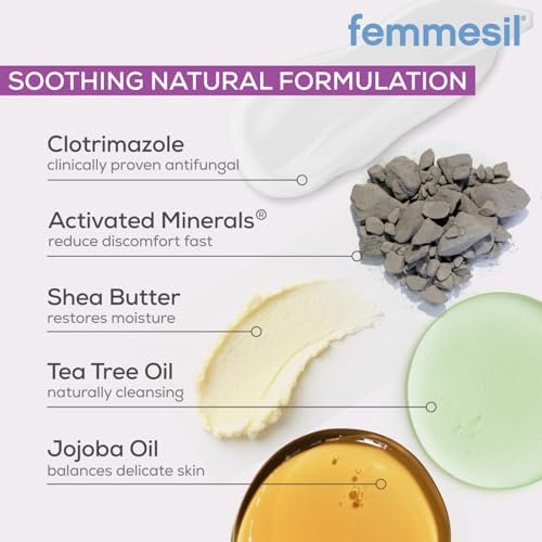 Femmesil Pilzinfektion Behandlung für Frauen mit Clotrimazol, Antimykotische Vaginalcreme zur Linderung von Juckreiz, Brennen und Unbehagen, 48 g Tube