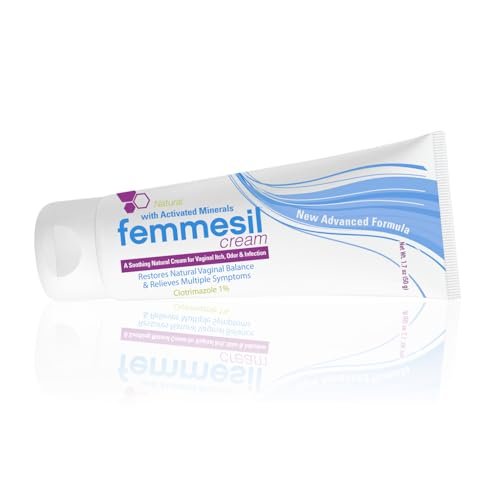 Femmesil Pilzinfektion Behandlung für Frauen mit Clotrimazol, Antimykotische Vaginalcreme zur Linderung von Juckreiz, Brennen und Unbehagen, 48 g Tube