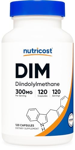 Nutricost DIM (Diindolylmethan) Plus BioPerin 300 mg, 120 vegane Kapseln – bis zu 4 Monate Versorgung, Maximalstärke DIM Nahrungsergänzungsmittel