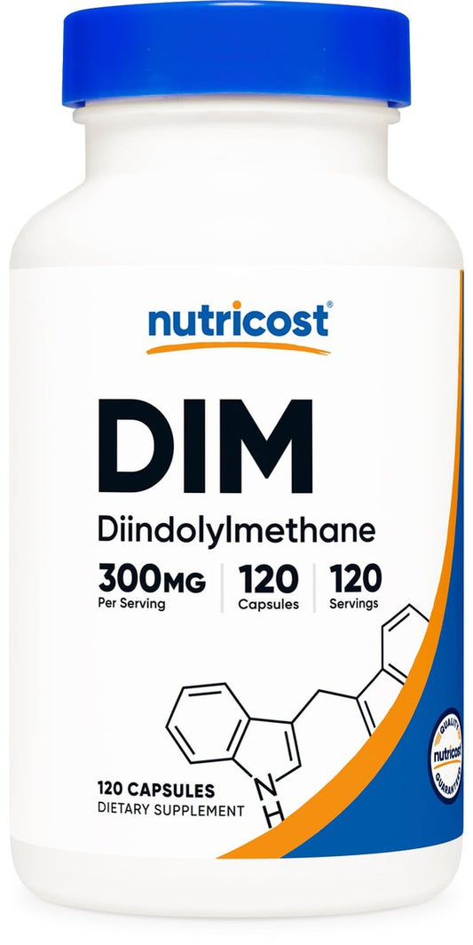 Nutricost DIM (Diindolylmethan) Plus BioPerin 300 mg, 120 vegane Kapseln – bis zu 4 Monate Versorgung, Maximalstärke DIM Nahrungsergänzungsmittel