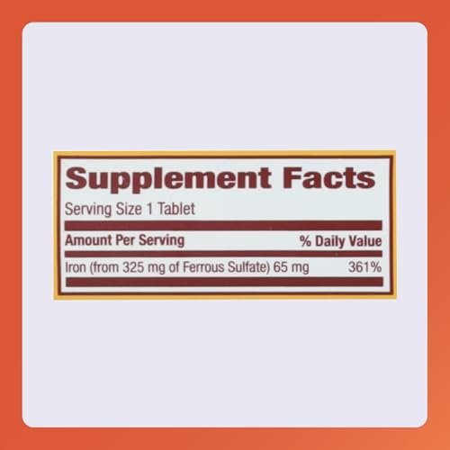 Rugby Ferrous Sulfat 325 mg Tabletten – Eisenpräparat für Frauen und Männer – 100 Stück (3er-Pack)
