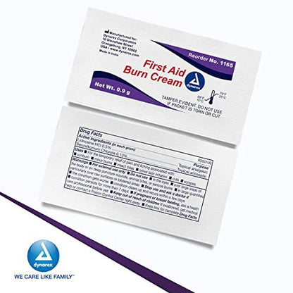 Dynarex Erste-Hilfe-Brandcreme – Brandsalbe für kleine Schnitte, Wunden und Verbrennungen – Einzeldosis-Wasserbasis mit Benzalkoniumchlorid – für medizinische und häusliche Pflege – 0,9 g Beutel, Packung mit 144