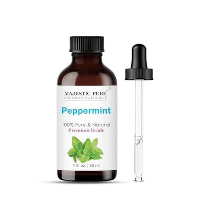 Majestic Pure Pfefferminzöl 100% rein und natürlich – 30 ml mit Glas-Dropper für Diffuser, Aromatherapie, Seifen- und Kerzenherstellung