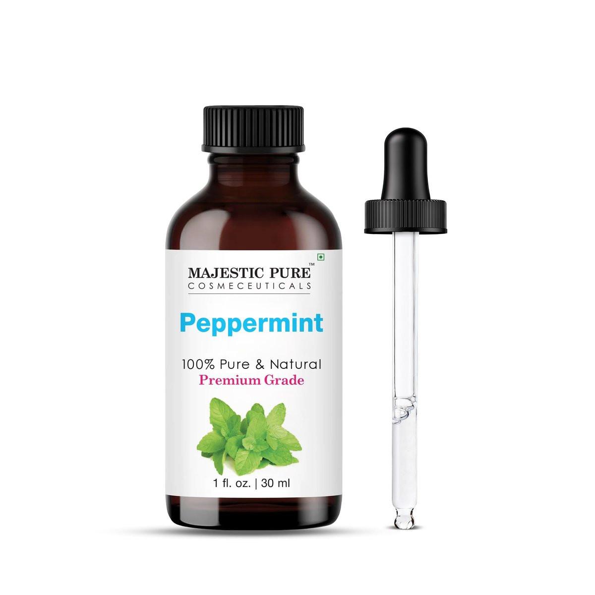 Majestic Pure Pfefferminzöl 100% rein und natürlich – 30 ml mit Glas-Dropper für Diffuser, Aromatherapie, Seifen- und Kerzenherstellung