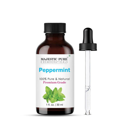 Majestic Pure Pfefferminzöl 100% rein und natürlich – 30 ml mit Glas-Dropper für Diffuser, Aromatherapie, Seifen- und Kerzenherstellung