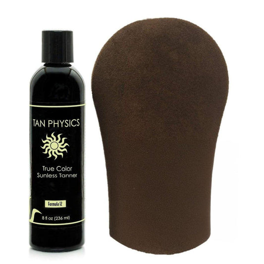 Tan Physics Sunless Tanner 8oz mit Bräunungshandschuh – Selbstbräunungslotion – Sofortbräune für Gesicht & Körper – Natürlicher Selbstbräuner für eine streifenfreie, langanhaltende Bräune