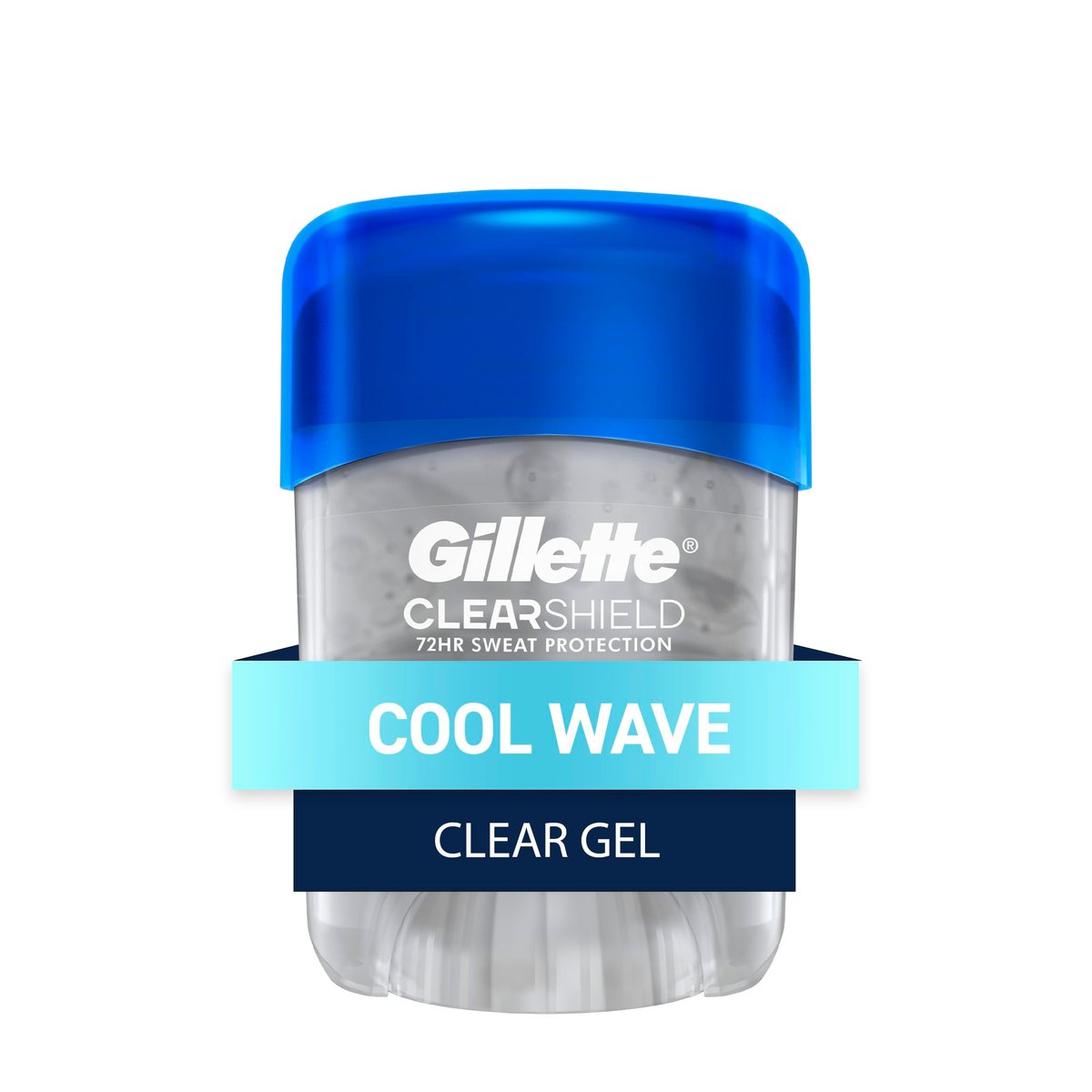Gillette Antitranspirant & Deodorant für Männer, 72h Schutz vor Schweiß & Geruch, langanhaltende Frische, Anti-Weiße-Flecken-Technologie, Klar-Gel, Cool Wave Duft, 0,5 oz