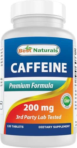 Best Naturals Koffein Tabletten 200mg, 120 Stück – Energie-Booster für den Alltag