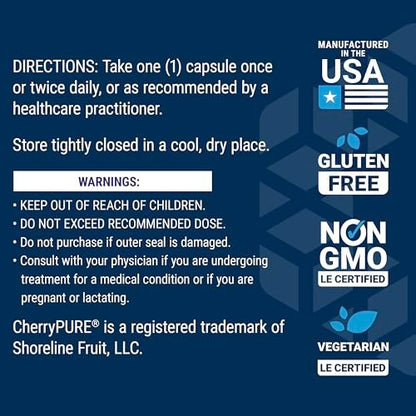 Life Extension Tart Cherry mit CherryPURE® – Anthocyane, oxidativer Stress, Muskelregeneration, Trainingsunterstützung, vegetarisch, glutenfrei, non-GMO, 60 Kapseln