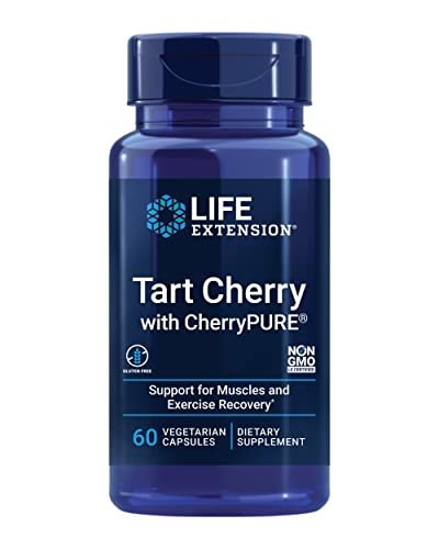 Life Extension Tart Cherry mit CherryPURE® – Anthocyane, oxidativer Stress, Muskelregeneration, Trainingsunterstützung, vegetarisch, glutenfrei, non-GMO, 60 Kapseln