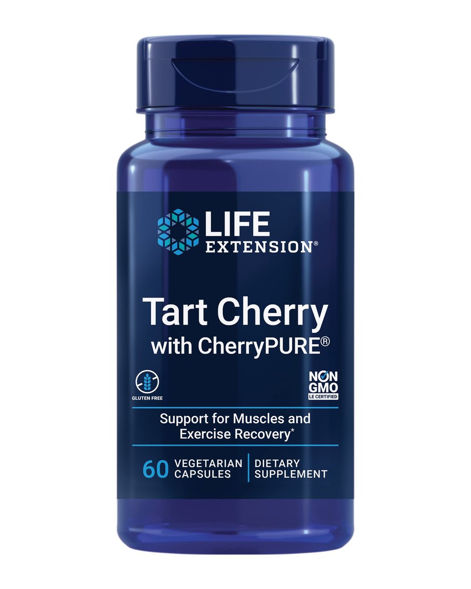 Life Extension Tart Cherry mit CherryPURE® – Anthocyane, oxidativer Stress, Muskelregeneration, Trainingsunterstützung, vegetarisch, glutenfrei, non-GMO, 60 Kapseln
