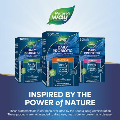 Nature's Way Fortify 50+ Tägliches Probiotikum für Männer & Frauen, 30 Milliarden lebende Kulturen, Unterstützung für Darm, Verdauung und Immunsystem*, 30 Kapseln