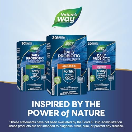 Nature's Way Fortify 50+ Tägliches Probiotikum für Männer & Frauen, 30 Milliarden lebende Kulturen, Unterstützung für Darm, Verdauung und Immunsystem*, 30 Kapseln