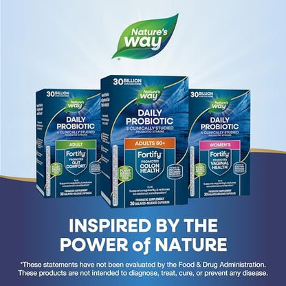 Nature's Way Fortify 50+ Tägliches Probiotikum für Männer & Frauen, 30 Milliarden lebende Kulturen, Unterstützung für Darm, Verdauung und Immunsystem*, 30 Kapseln