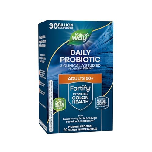 Nature's Way Fortify 50+ Tägliches Probiotikum für Männer & Frauen, 30 Milliarden lebende Kulturen, Unterstützung für Darm, Verdauung und Immunsystem*, 30 Kapseln