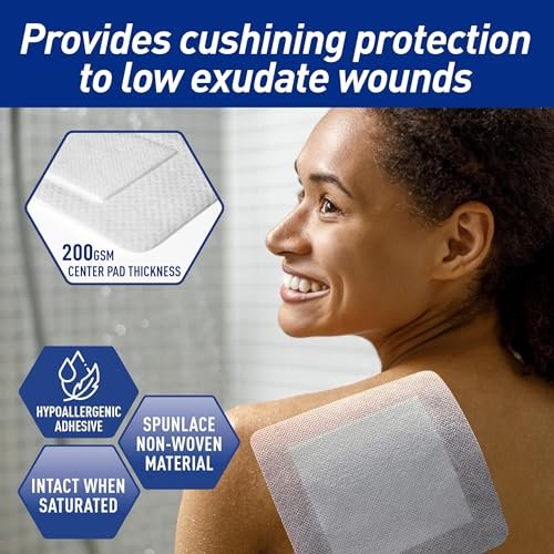 MED PRIDE Haftende Gaze-Pads 6x6, 25 Stück sterile, einzeln verpackte, nicht klebende, atmungsaktive Wundverbände, hoch saugfähig, latexfrei (6'' x 6'' AB4339)
