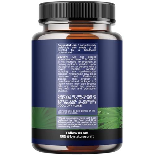 Herbal Saw Palmetto Männliches Nahrungsergänzungsmittel – Potenter Pygeum- und Sägepalmenextrakt mit Beta-Sitosterol & Grüntee für Männer zur Unterstützung der Harnwege & bei häufigem Harndrang – 60 Kapseln