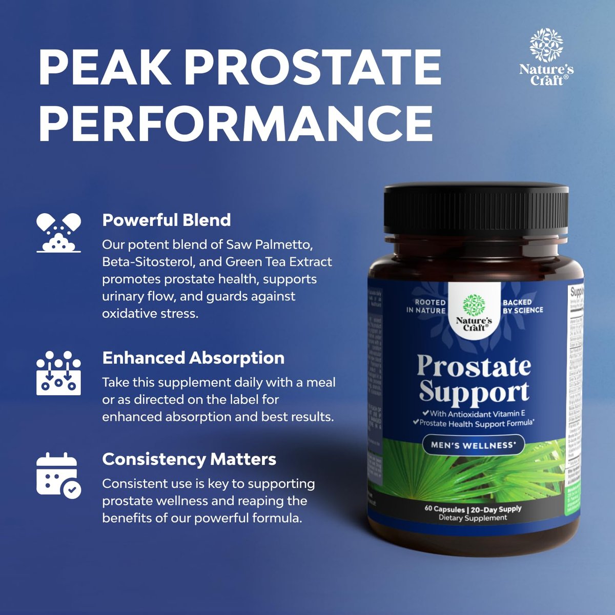 Herbal Saw Palmetto Männliches Nahrungsergänzungsmittel – Potenter Pygeum- und Sägepalmenextrakt mit Beta-Sitosterol & Grüntee für Männer zur Unterstützung der Harnwege & bei häufigem Harndrang – 60 Kapseln