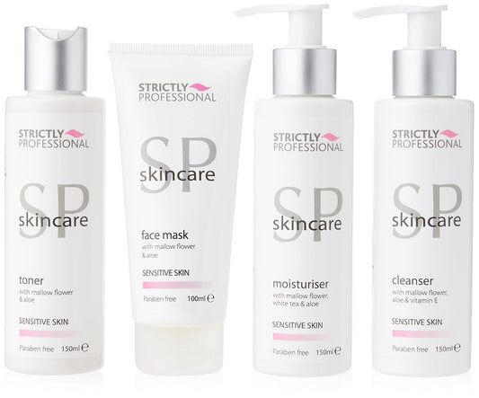 Strictly Professional Hautpflege-Set (empfindliche Haut) mit Malvenblüte, Aloe, Weißem Tee & Vitamin E – SP Skincare