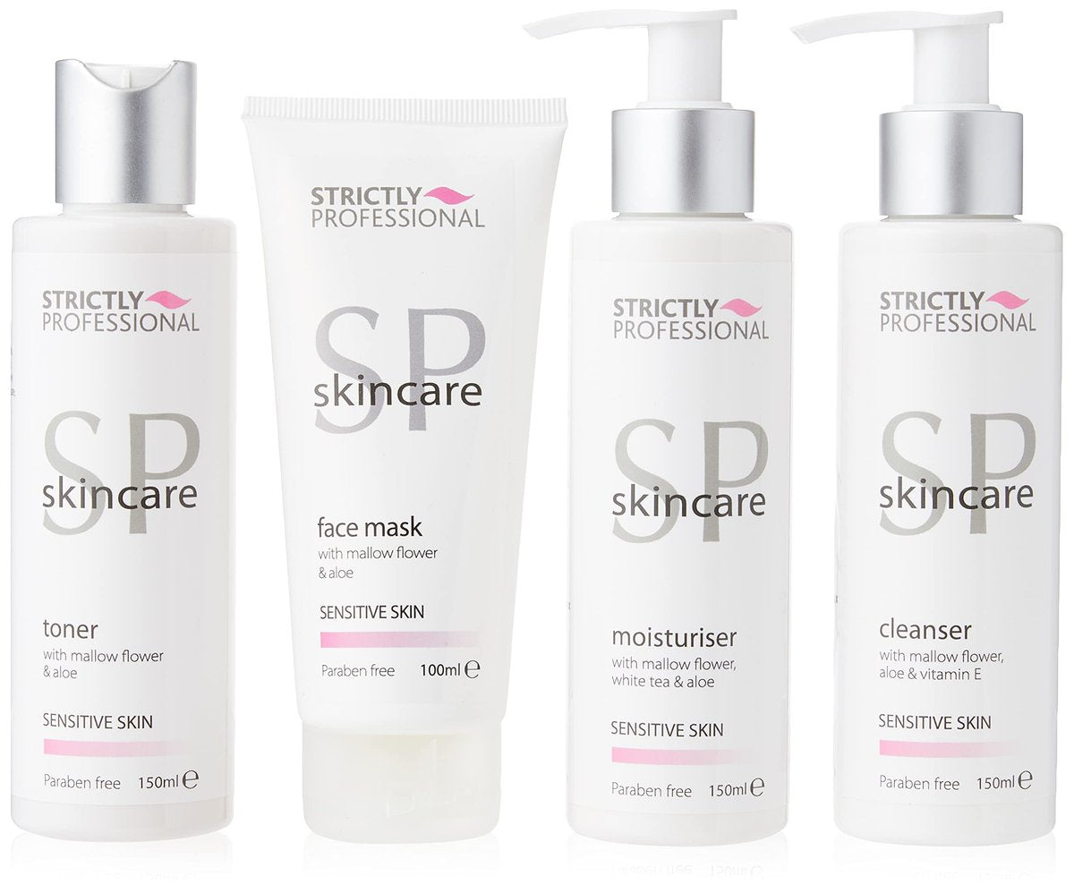 Strictly Professional Hautpflege-Set (empfindliche Haut) mit Malvenblüte, Aloe, Weißem Tee & Vitamin E – SP Skincare