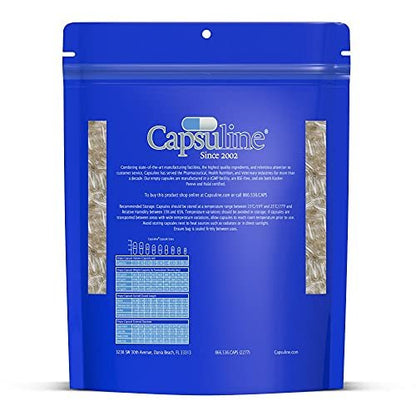 Capsuline Größe 00 Klare leere Gelatinekapseln - DIY Kapselbefüllung - 500 Stück, Halal, Koscher, Glutenfrei, Non-GMO