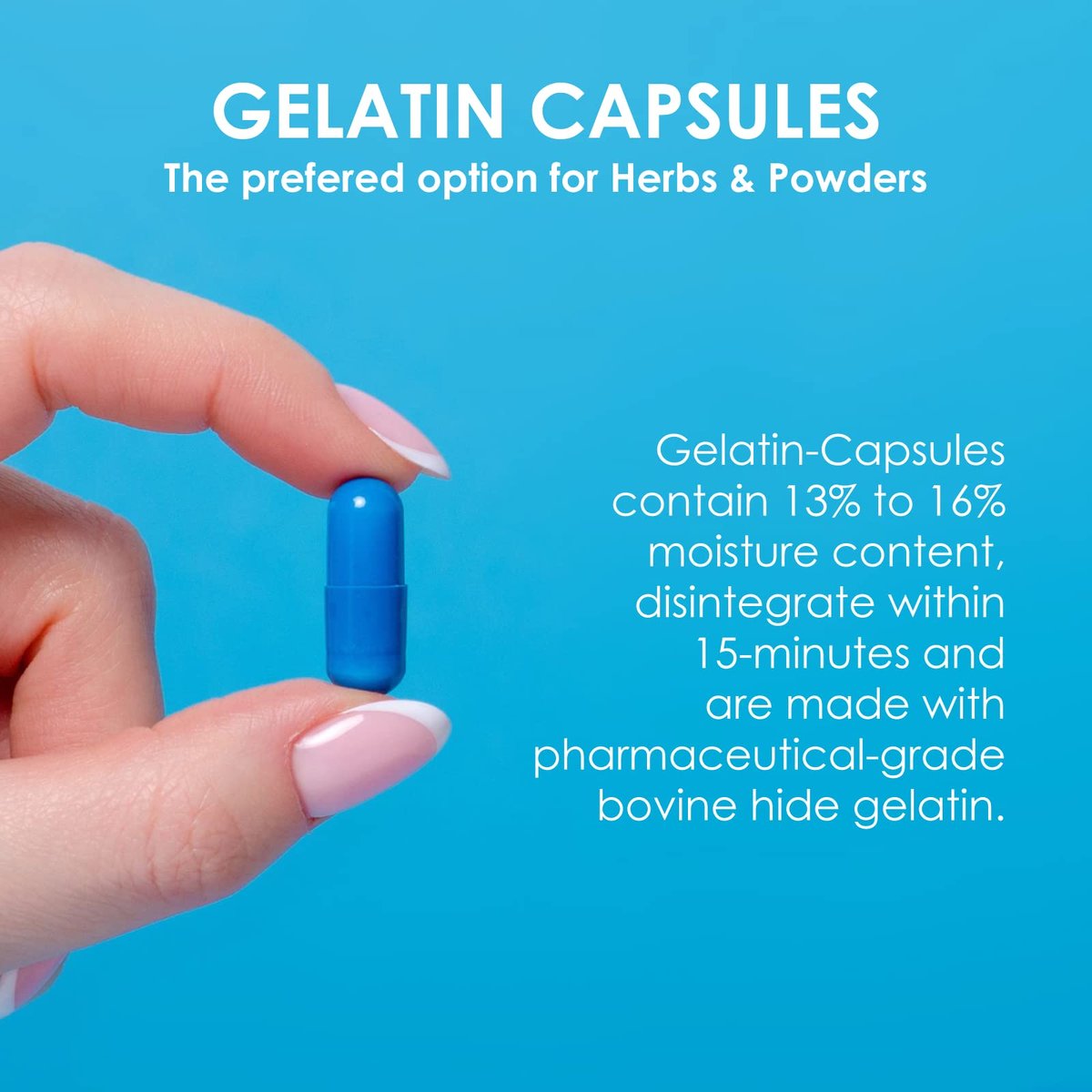 Capsuline Leere Gelatinekapseln Größe 000, Klar - 500 Stück | Glutenfrei, Koscher, Non-GMO zertifiziert | Reine Rinderkapseln für DIY Nahrungsergänzungsmittel