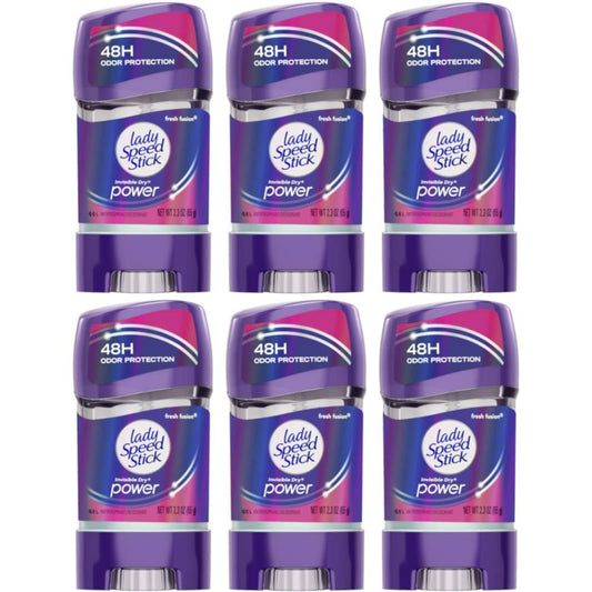 Lady Speed Stick 48H Antitranspirant Deo Gel Fresh Fusion 2,30 oz (6er-Pack)