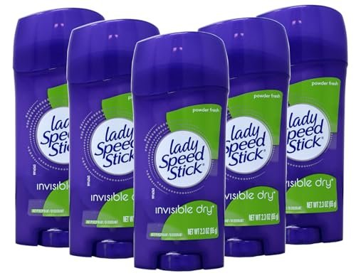 Lady Speed Stick Antitranspirant Deodorant Invisible Dry Powder Fresh 2,30 oz (5er-Pack)