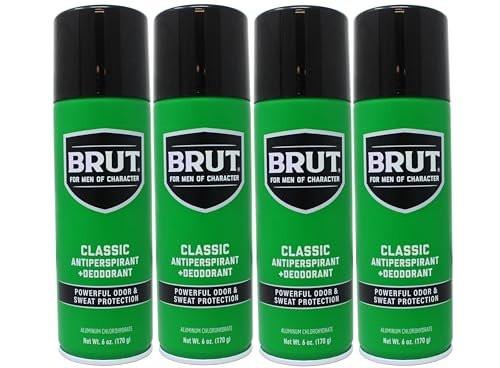 BRUT Antitranspirant Deodorant Spray, Classic 6 oz (4er-Pack)