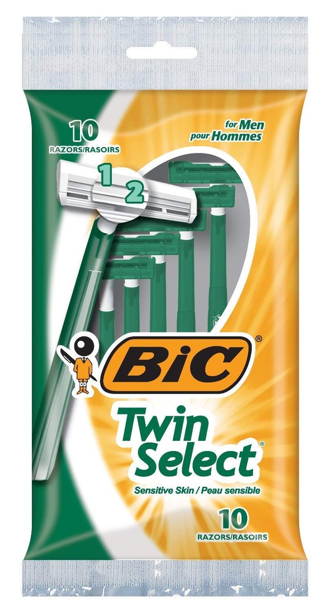 BIC Twin Select Sensitive Einwegrasierer für Männer, 10 Stück (2er-Pack)
