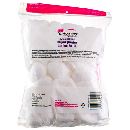 Swisspers Premium Super Jumbo Wattebällchen, Puff Perfect (4er-Pack)