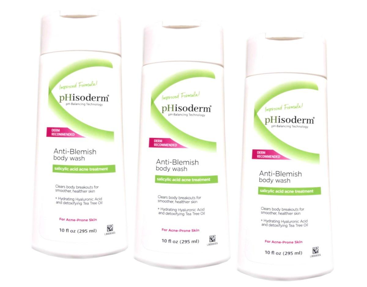 pHisoderm Anti-Blemish Body Wash 10 oz (3er-Pack) – Reinigende Körperpflege bei Unreinheiten