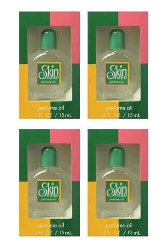 Skin Musk Parfümöl 0,50 oz (4er-Pack) – Sinnlicher Duft für Körper und Haar